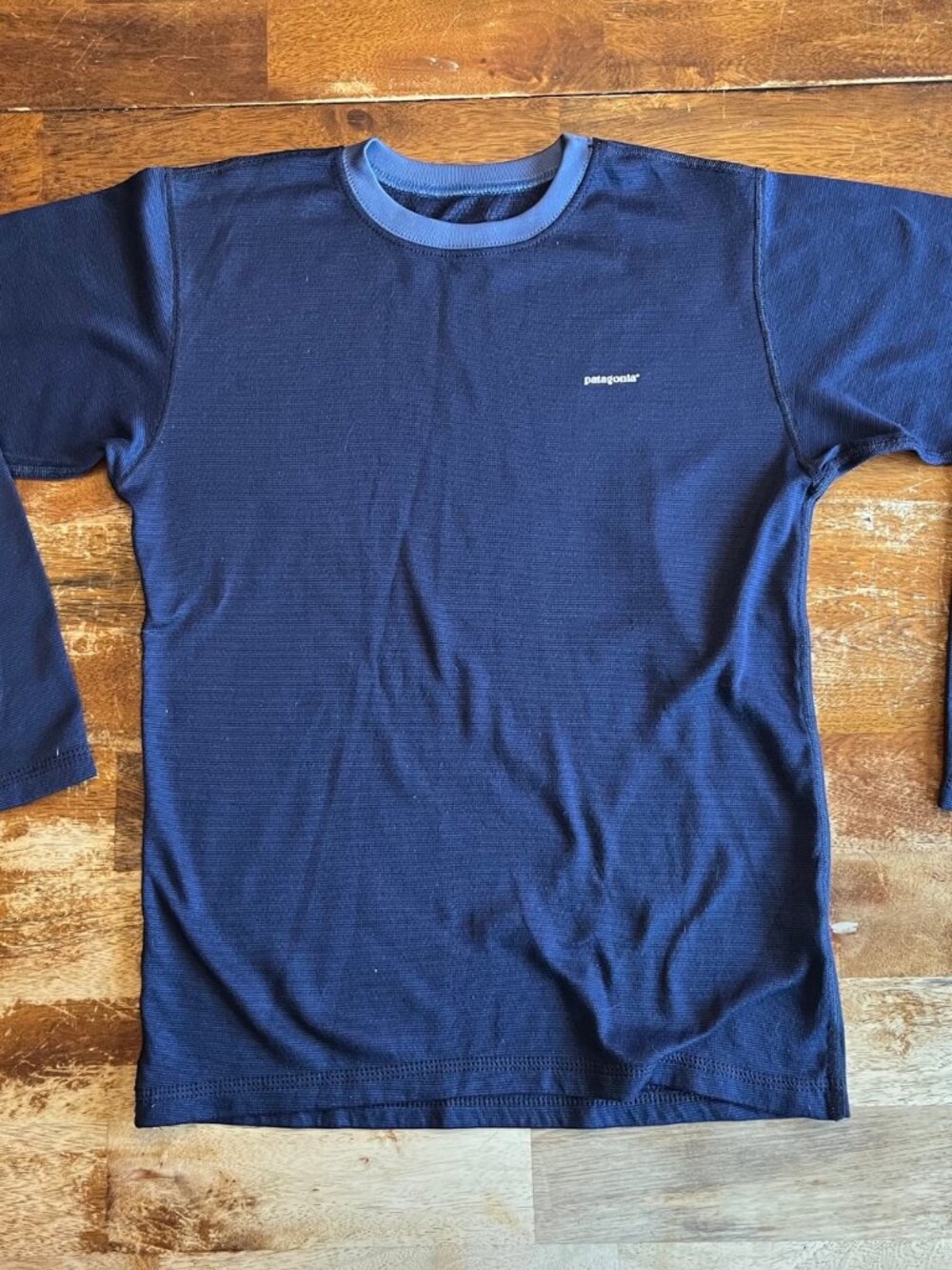 Patagonia Kids XL 14 Capilene Long Sleeve Shirt Dark Blue